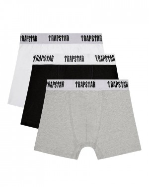Trapstar 3 Pack Boxer Short Fekete Fehér Szürke | TS-65183