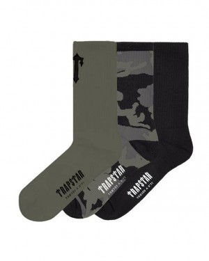 Trapstar 3 Pack Irongate T Socks Khaki | TS-65189