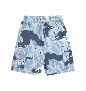 Trapstar Decoded Camo Shorts Kék Camo | TS-64895