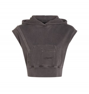 Trapstar Deconstructed Cropped Sleeveless Hoodie Világoskék | TS-65127