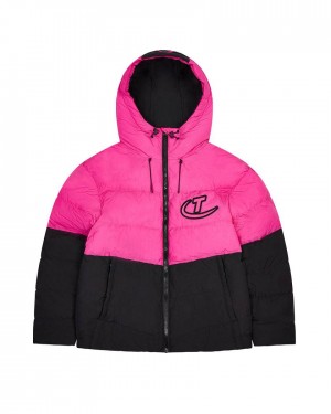 Trapstar Hyperdrive Hooded Puffer Fekete Rózsaszín | TS-65444