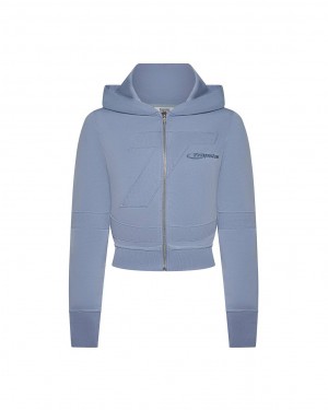 Trapstar Hyperdrive Rib Panel Zip Hoodie Kék | TS-65159