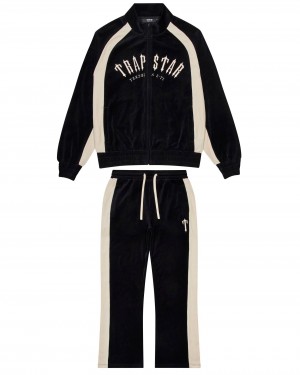 Trapstar Irongate Arch Velour Tracksuit Fekete | TS-65373