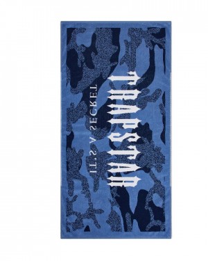 Trapstar Irongate Beach Towel Kék Camo | TS-65204