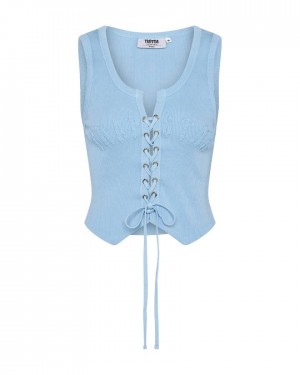 Trapstar Irongate Lace Up Vest Kék | TS-65118