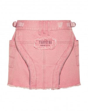 Trapstar Irongate T Denim Zip Detail Mini Skirt Rózsaszín | TS-65101