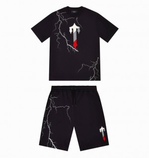Trapstar Irongate T Lightning Shorts Fekete | TS-64924