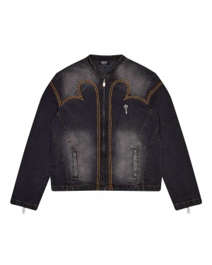 Trapstar Irongate T Panel Denim Jacket Fekete | TS-65456