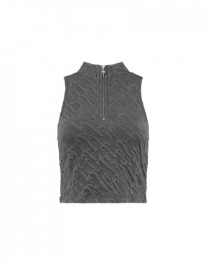 Trapstar Jacquard Fitted Zip Crop Top Szürke | TS-65123