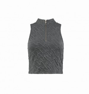 Trapstar Jacquard Fitted Zip Crop Top Szürke | TS-64773