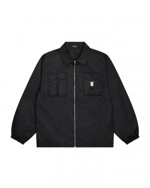 Trapstar Nejlon Twill Coach Jacket Fekete | TS-65461