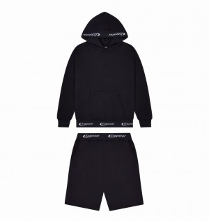 Trapstar *PRE ORDER* Hyperdrive Rib Hoodie Shorts Fekete | TS-64930