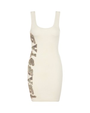 Trapstar Script Denim Applique Tank Dress Fehér | TS-65106