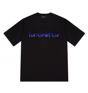 Trapstar Script Fade Tee Fekete Kék | TS-64906