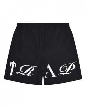 Trapstar Script Shell Shorts Fekete Fehér | TS-65299
