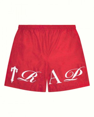 Trapstar Script Shell Shorts Piros Fehér | TS-65303