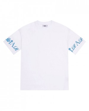 Trapstar Script Tee Fehér Kék | TS-65287