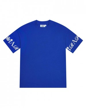Trapstar Script Tee Kék Fehér | TS-65289