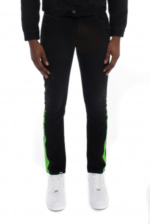 Trapstar Stripe Denim Jeans Zöld | TS-65320
