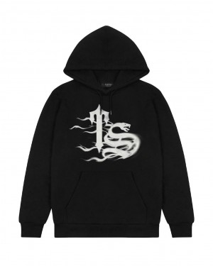 Trapstar TS Flame Print Hoodie Fekete | TS-65340