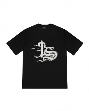 Trapstar TS Flame Print Tee Fekete | TS-65211