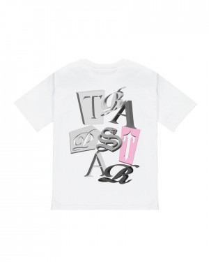 Trapstar TS Script Tee Fehér Rózsaszín | TS-65273