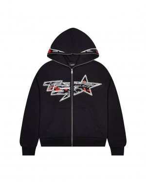 Trapstar TS Star Camo Hoodie Fekete | TS-65342