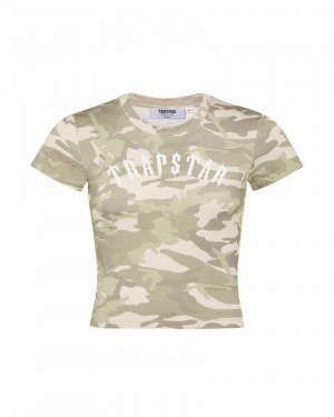 Trapstar Womens Desert Camo Irongate Baby Tee Rózsaszín | TS-65128