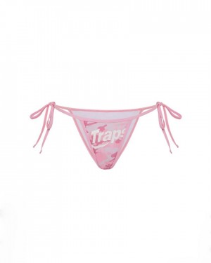 Trapstar Womens Hyperdrive Bikini Tie Side Bottoms Rózsaszín | TS-65093
