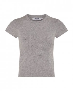 Trapstar Women’s TS-Star Applique Baby Tee Szürke | TS-65130