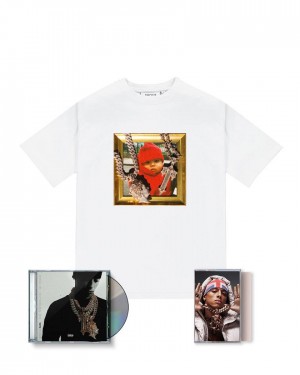 Trapstar x Central Cee CRG Tee CD & Cassette Bundle Fehér | TS-65216