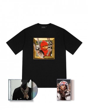 Trapstar x Central Cee CRG Tee CD & Cassette Bundle Fekete | TS-65215
