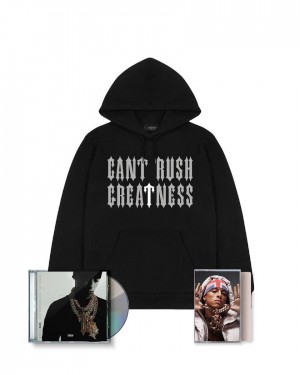 Trapstar x Central Cee Hoodie CD & Cassette Bundle Fekete | TS-65346