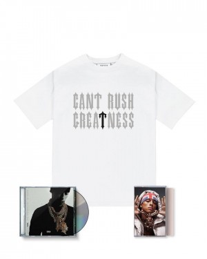 Trapstar x Central Cee Irongate Tee CD & Cassette Bundle Fehér | TS-65218