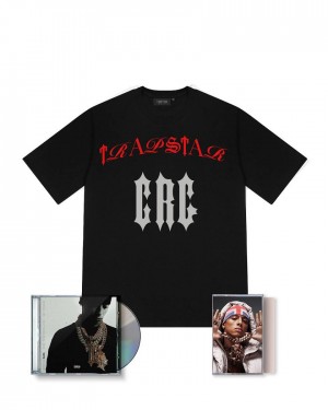 Trapstar x Central Cee Script Tee CD & Cassette Bundle Fekete | TS-65219