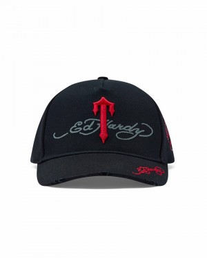 Trapstar x Ed Hardy Irongate T Cap Fekete | TS-65076