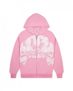 Trapstar x Ed Hardy Irongate Zip Through Hoodie Rózsaszín | TS-65367