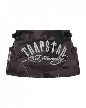 Trapstar x Ed Hardy Skirt Fekete Camo | TS-65100